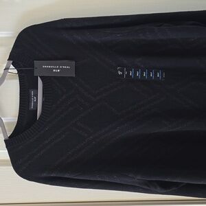 SHAQUILLE O'NEAL MENS BIG AND TALL BLACK LONG SLEEVE PULLOVER SWEATER SIZE 2XLT